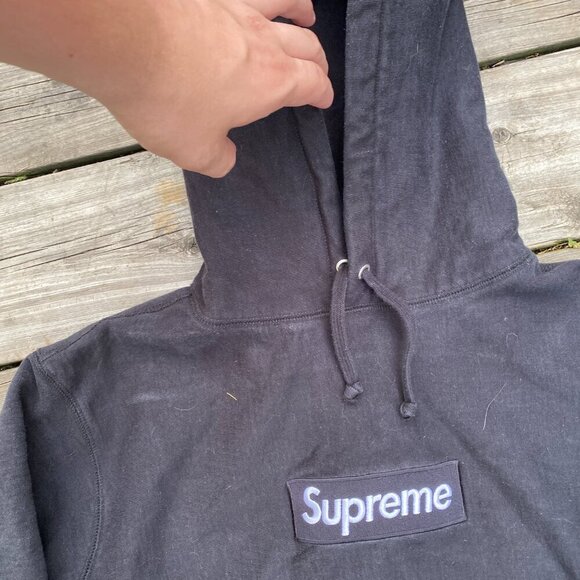Supreme Box Logo Hoodie Sweatshirt Medium Black - Picture 6 of 12